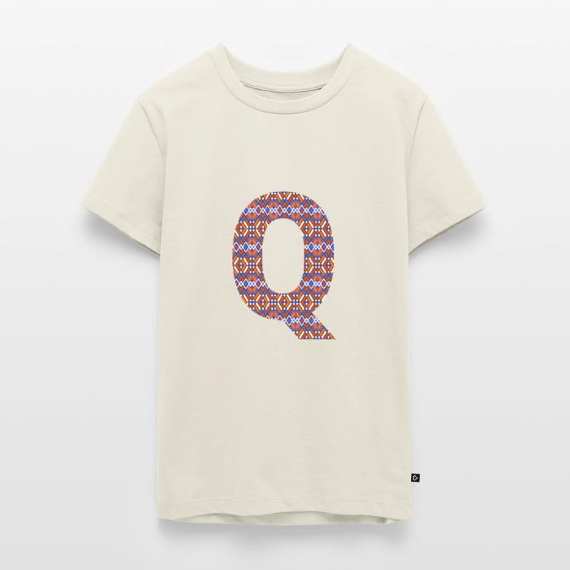 Monogram Letter Q- geometric pattern Teenager Premium Organic T-Shirt