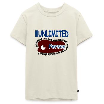 Quelqu’un peut vous aider à garder une bonne attitude - T-shirt Premium bio Ado - blanc cassé - Devant - AI Model Teenager Male light (155cm)