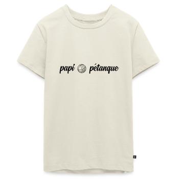 papi petanque - Teenager Premium Organic T-Shirt - off white - Front - AI Model Teenager Male light (155cm)