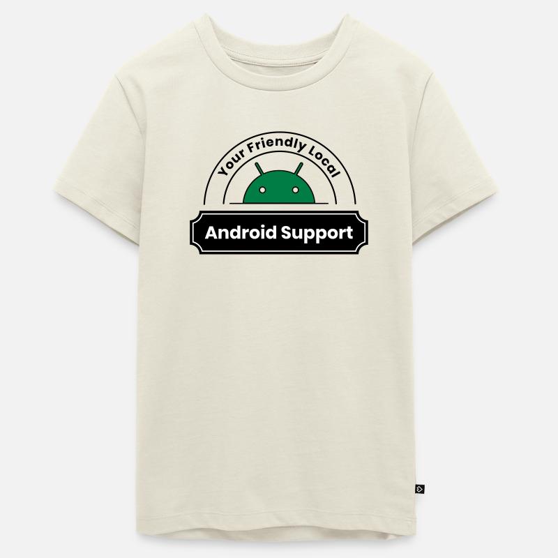 Supporteur Android - T-shirt Premium bio Ado - blanc cassé