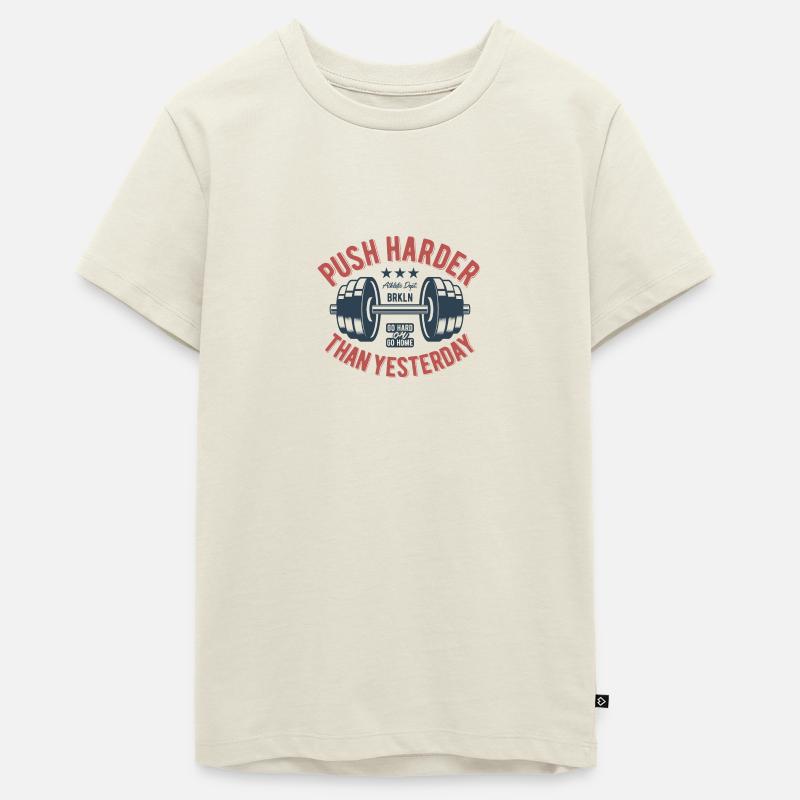 POUSSE PLUS FORT - T-shirt Premium bio Ado - blanc cassé