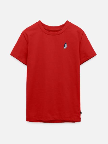 Pinguin bestickt - Teenager Premium Bio T-Shirt - Rot
