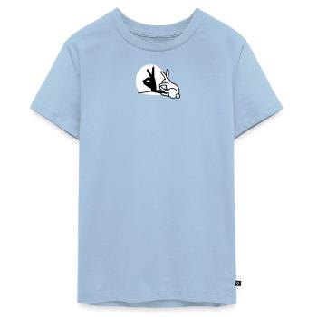Funny Rabbit hand shadow puppets humor pop art - Teenager Premium Organic T-Shirt - light blue - Front