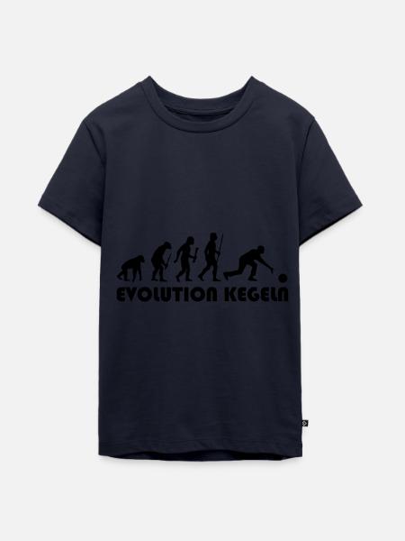 Evolution Kegeln - Teenager Premium Bio T-Shirt - Navy