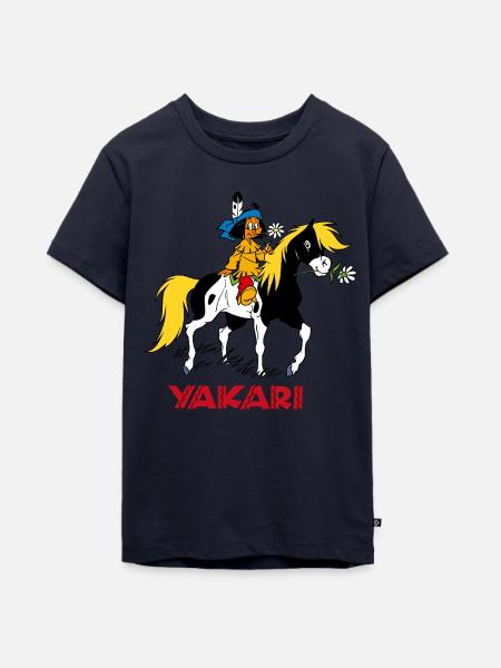 Yakari und Kleiner Donner - Teenager Premium Bio T-Shirt - Navy