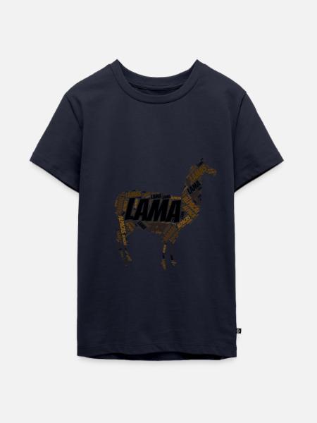 Lama Wordart - Teenager Premium Bio T-Shirt - Navy