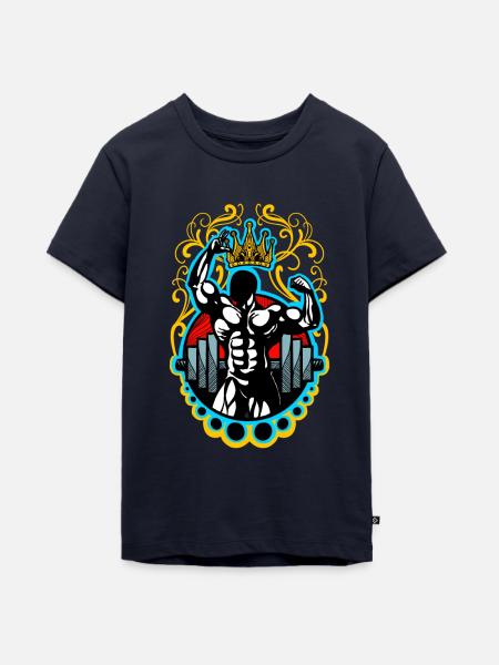 Bodybuilding Krafttraining - Teenager Premium Bio T-Shirt - Navy