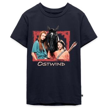 Ostwind Aris Ankunft Mika, Ari und Ostwind - Teenager Premium Bio T-Shirt - Navy - Vorne - AI Model Teenager Male light (155cm)