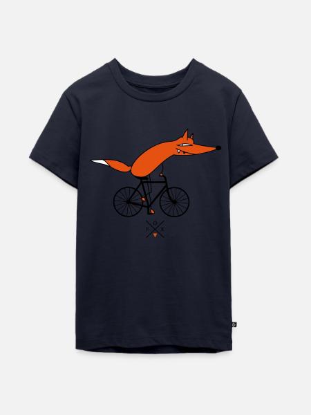 schlauer Fahrradfahrer - Teenager Premium Bio T-Shirt - Navy