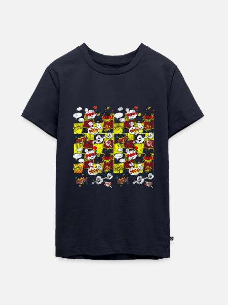 COMIC POW - Teenager Premium Bio T-Shirt - Navy