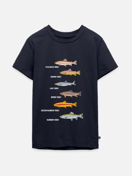 Fische Angeln | Fischarten Fischen Geschenkidee - Teenager Premium Bio T-Shirt - Navy