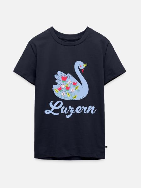 Luzern Schwan - Teenager Premium Bio T-Shirt - Navy