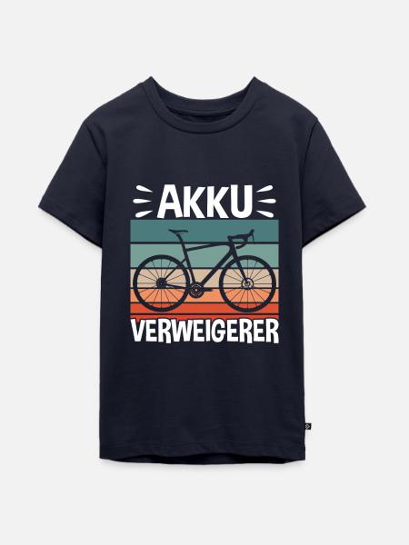 Fahrrad Akku Verweigerer - Teenager Premium Bio T-Shirt - Navy