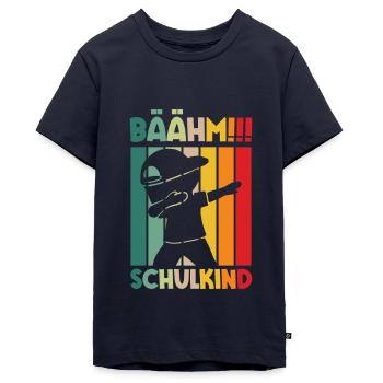 Schulkind 1. Klasse Einschulung Schuljunge - Teenager Premium Bio T-Shirt - Navy - Vorne - AI Model Teenager Male light (155cm)