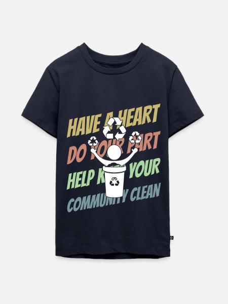 Littering Verschmutzung Umweltbewußtsein - Teenager Premium Bio T-Shirt - Navy