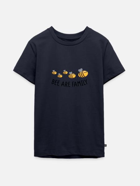 Bee are family - Teenager Premium Bio T-Shirt - Navy