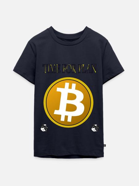 Bitcoin symbol plan - Teenager Premium Bio T-Shirt - Navy