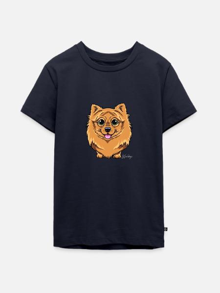 Kleinspitz Fluffy VI - Teenager Premium Bio T-Shirt - Navy