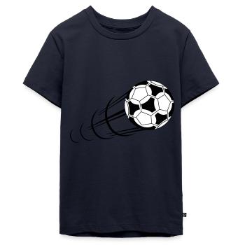 Fußball, Ball, Soccer, Football, Schuss, Tor - Teenager Premium Bio T-Shirt - Navy - Vorne - AI Model Teenager Male light (155cm)