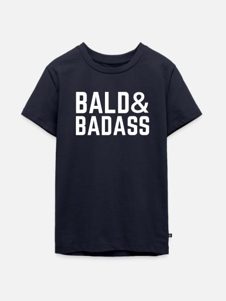 Glatze und Badass - Teenager Premium Bio T-Shirt - Navy