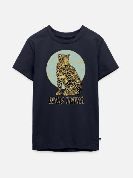 Wild Thing mit Leopard - Teenager Premium Bio T-Shirt - Navy
