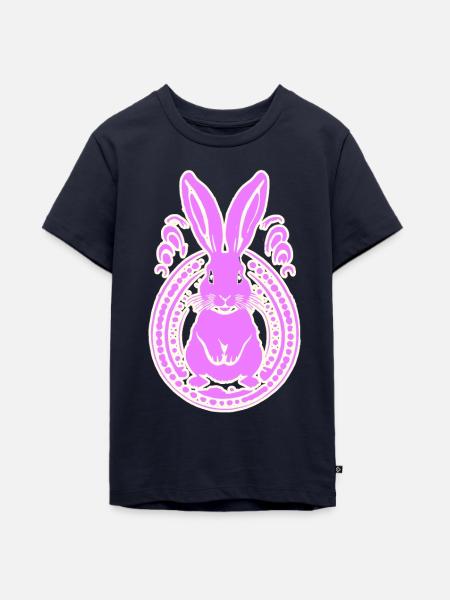 pink pinker Osterhase Hase - Teenager Premium Bio T-Shirt - Navy