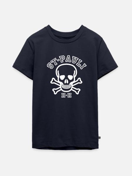 Totenkopf St-Pauli - Teenager Premium Bio T-Shirt - Navy
