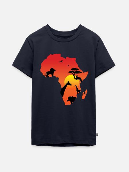 Afrika - Teenager Premium Bio T-Shirt - Navy
