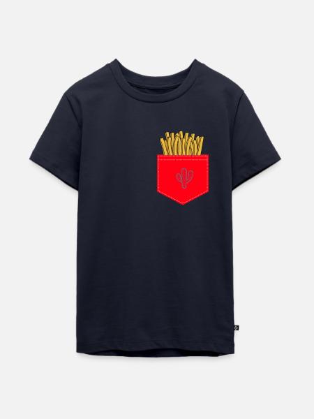 (Fries in der Tasche) - Teenager Premium Bio T-Shirt - Navy