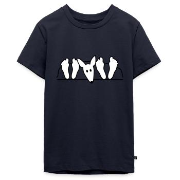 Podenco au lit - T-shirt Premium bio Ado - bleu marine - Devant - AI Model Teenager Male light (155cm)