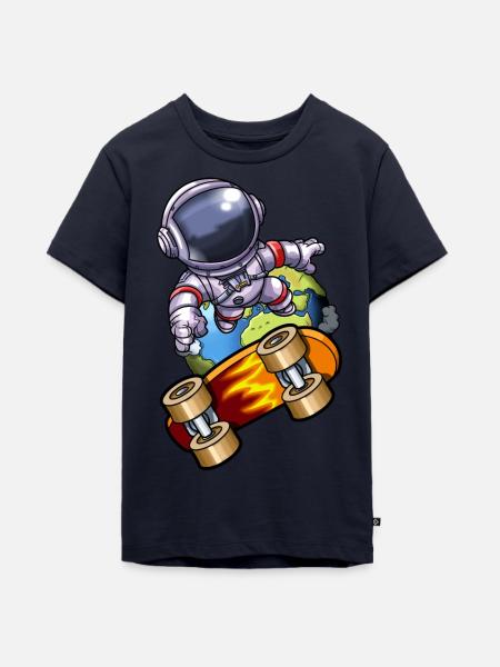 Astronaut Sk8er - Teenager Premium Bio T-Shirt - Navy