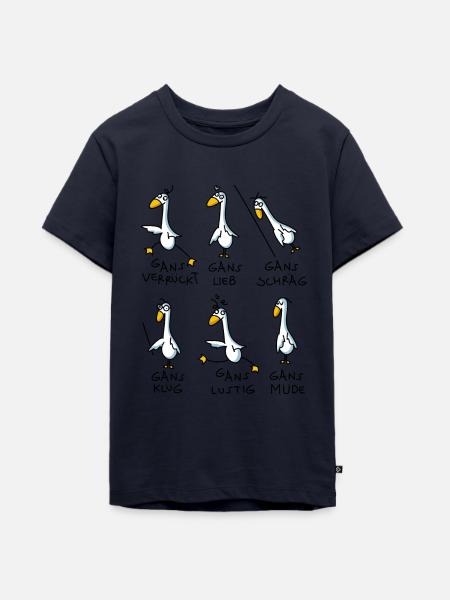 Gans lustig - Teenager Premium Bio T-Shirt - Navy