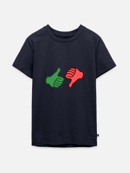 Daumen hoch - Daumen runter - Teenager Premium Bio T-Shirt - Navy