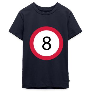 8 - Teenager Premium Bio T-Shirt - Navy - Vorne - AI Model Teenager Male light (155cm)