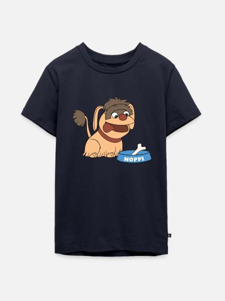 Moppi mit Hundenapf - Teenager Premium Bio T-Shirt - Navy