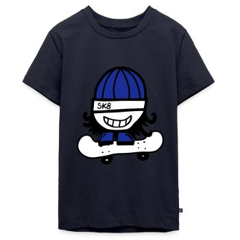 Skateboarder - T-shirt Premium bio Ado - bleu marine - Devant - AI Model Teenager Male light (155cm)