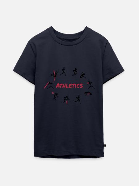 Leichtathletik, Zehnkampf - Teenager Premium Bio T-Shirt - Navy