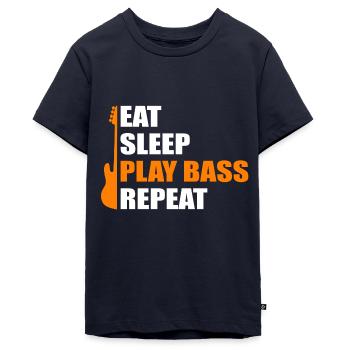 bass player Bassgitarre Bassist E-Bass Bassspieler - Teenager Premium Bio T-Shirt - Navy - Vorne - AI Model Teenager Male light (155cm)