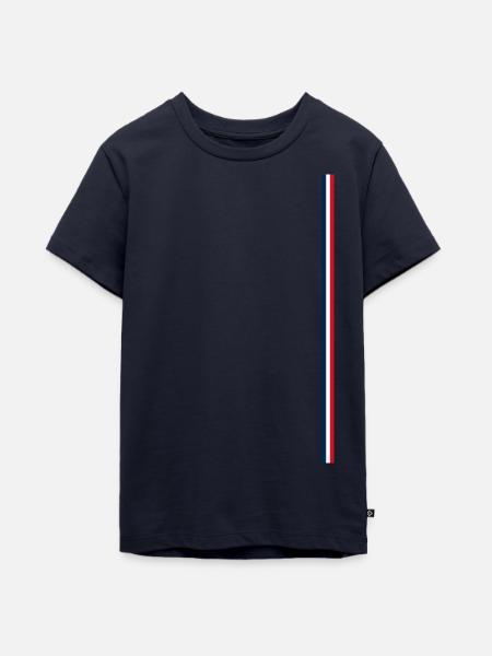 Frankreichflagge Style Streifen - Teenager Premium Bio T-Shirt - Navy