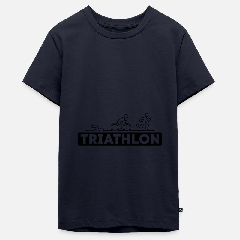 Triathlon - T-shirt Premium bio Ado - bleu marine