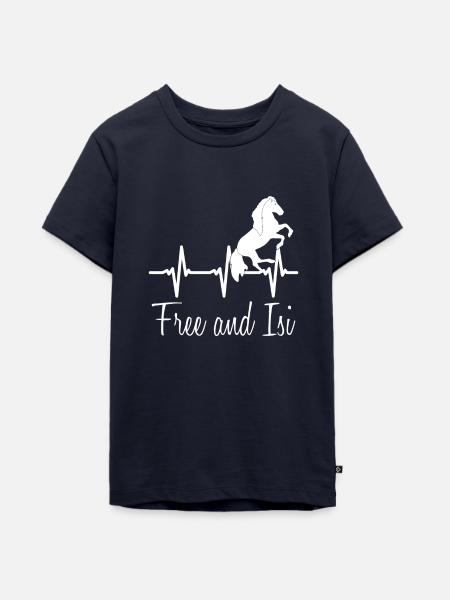 Islandpferd Pferd Isländer Islandpferde - Teenager Premium Bio T-Shirt - Navy