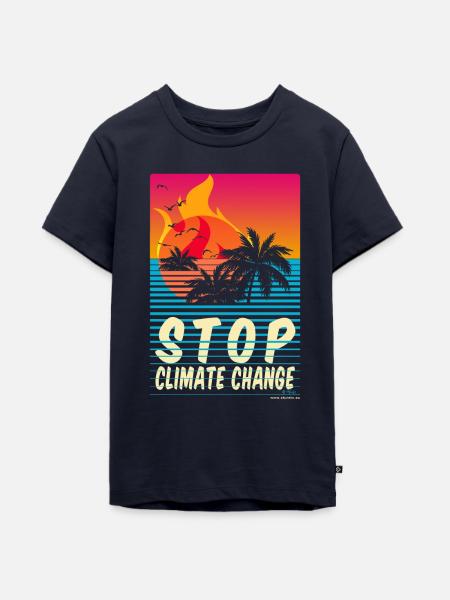 climate change island - Teenager Premium Bio T-Shirt - Navy
