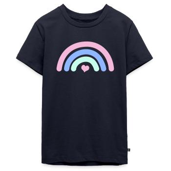 Regenbogen - Teenager Premium Bio T-Shirt - Navy - Vorne - AI Model Teenager Male light (155cm)
