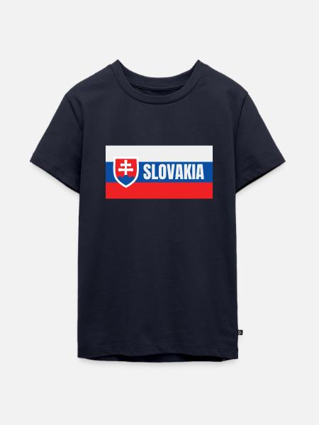 Slowakische Flagge - Teenager Premium Bio T-Shirt - Navy