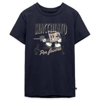 Macchiato por favore, tasse à café de paintball - T-shirt Premium bio Ado - bleu marine - Devant - AI Model Teenager Male light (155cm)
