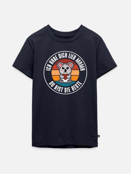 Je t'aime, maman - T-shirt Premium bio Ado - bleu marine
