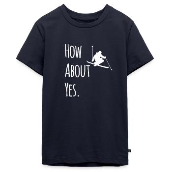Skifahren Skifahrer - Teenager Premium Bio T-Shirt - Navy - Vorne - AI Model Teenager Male light (155cm)