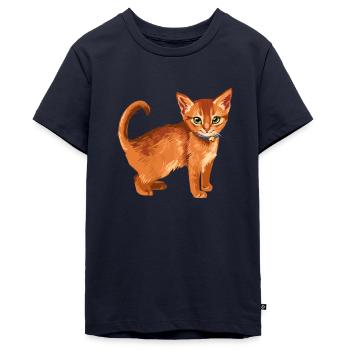 Firestar Feuerstern Rusty Sammy rote Katze Warrior - Teenager Premium Bio T-Shirt - Navy - Vorne - AI Model Teenager Male light (155cm)