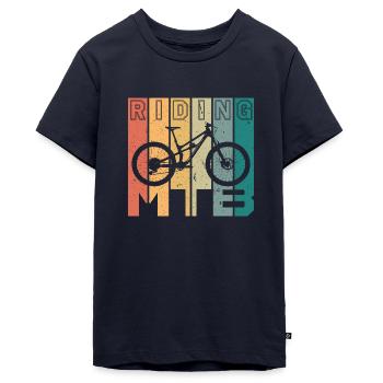 VTT - T-shirt Premium bio Ado - bleu marine - Devant - AI Model Teenager Male light (155cm)