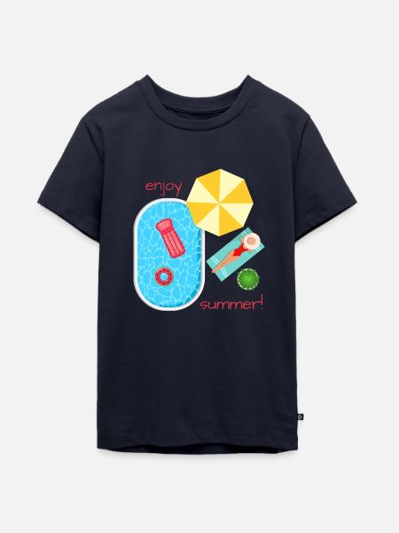 enjoy summer - Teenager Premium Bio T-Shirt - Navy